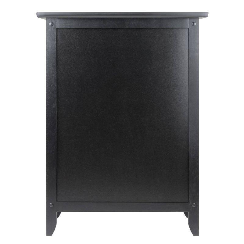 Winsome End Table - Black: Hardwood Frame, Wood Veneer Top, Living Room Accent Table with Shelf