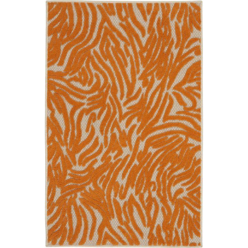 Nourison Aloha Vibrant Zebra Indoor/Outdoor Area Rug Orange 2'8" x 4'