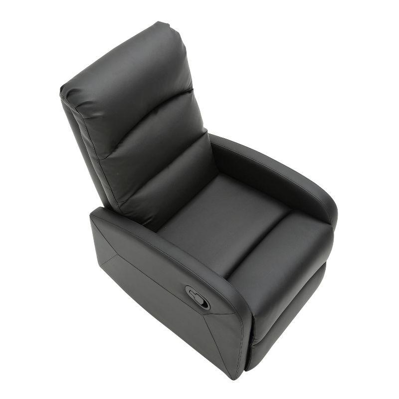 Dormi 24.5" Black Faux Leather Contemporary Recliner Chair