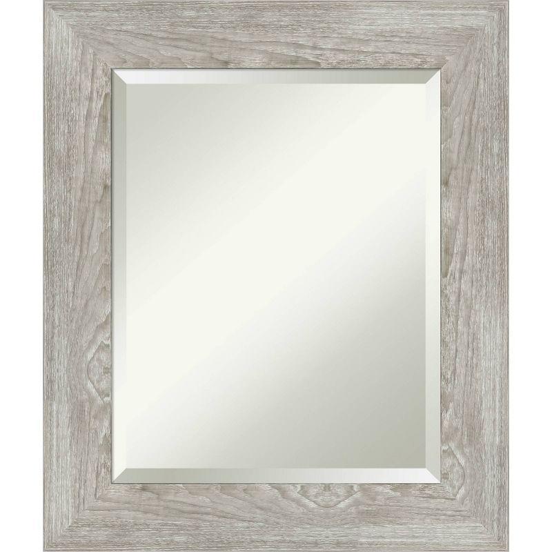 22" x 26" Dove Graywash Framed Bathroom Vanity Wall Mirror - Amanti Art: Modern, Beveled, Wood Frame
