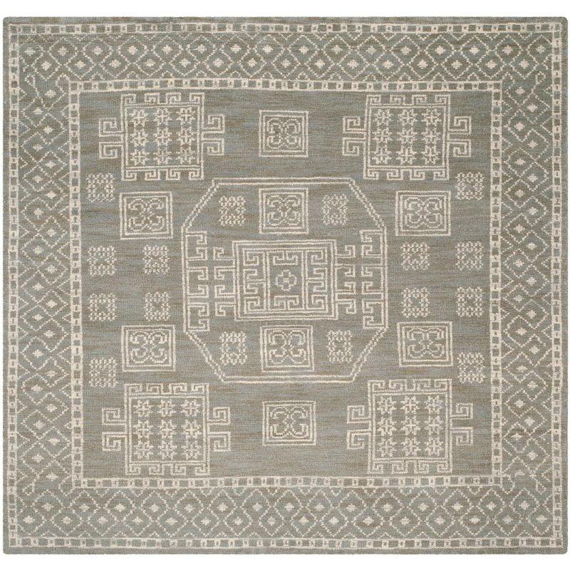 Kenya KNY635 Hand Knotted Area Rug - Grey - 7'x7' - Safavieh.