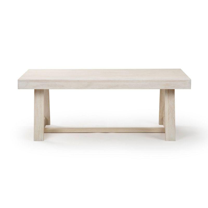 Plank+Beam Farmhouse Coffee Table, 48" Solid Wood Tables for Living Room, Rectangular Center Table