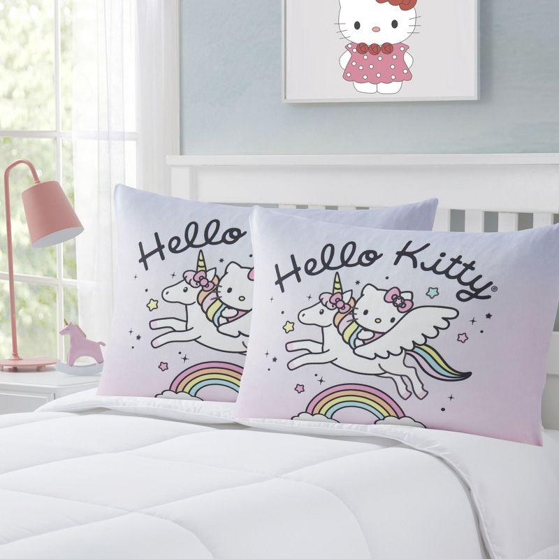 Northwest Hello Kitty Kids Bed Pillow Pack W/ Removable Pillowcase, 2-Pack