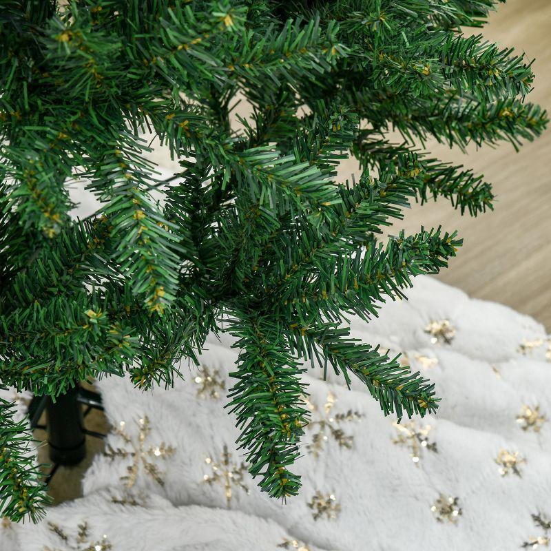 HOMCOM 6 FT Tall Unlit Slim Fir Artificial Christmas Tree with Realistic Branches, and 583 Tips, Green