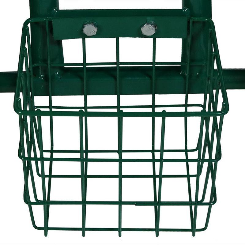SunnyDaze Decor Steel Extendable Steering Handle Swivel Seat & Basket Garden Carts