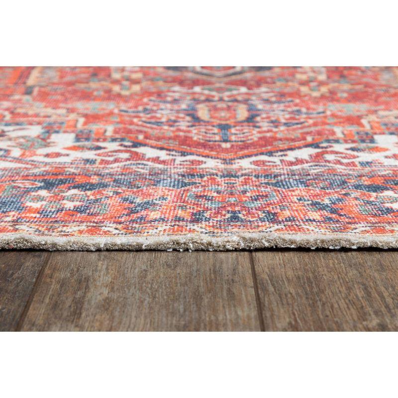 5'6"x8'6" Chandler Medallion Area Rug Red - Momeni: Bohemian Shibori Pattern, Medium Pile, Indoor Use, 6x8 Rug