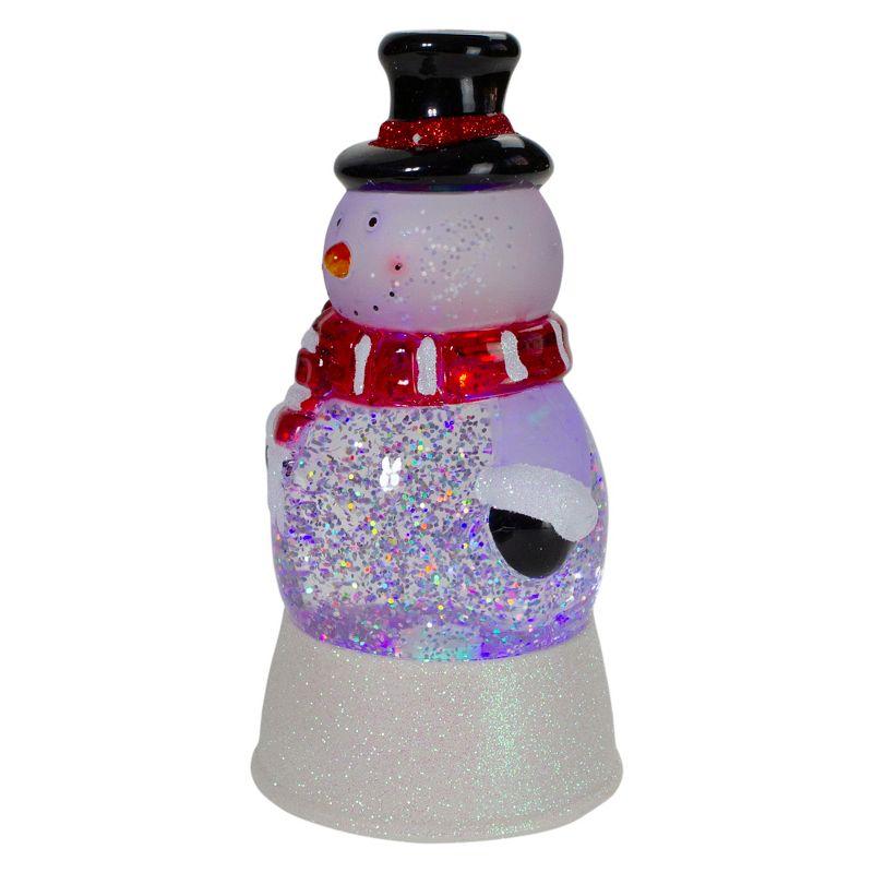 7.5" LED Lighted Color Changing Snowman Christmas Snow Globe