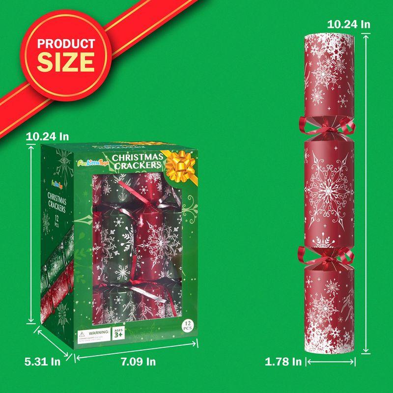 Fun Little Toys 12 PCS Christmas Cracker red and green snow flake