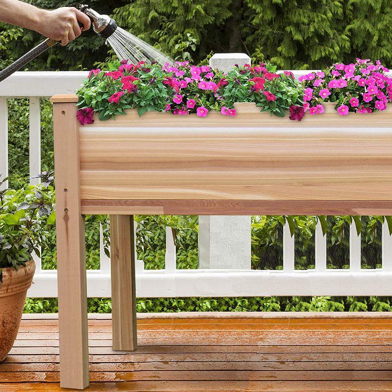 Jumbl 48" Cedar Wood Elevated Garden Bed Planter Box