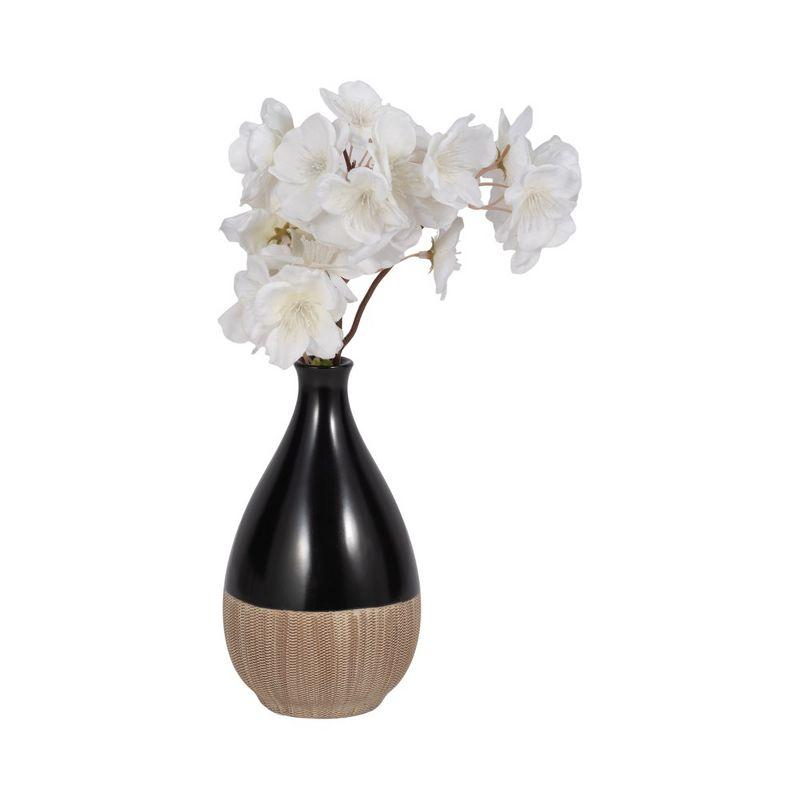 Sagebrook Home Ceramic Vase Contemporary Two-Tone Teardrop Shaped Vase Decorative Table Accent