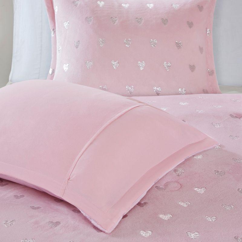 Rosalie Metallic Printed Plush Comforter Set