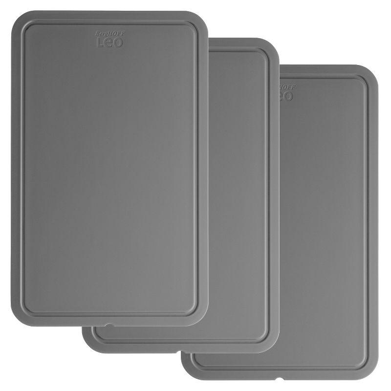 Gray Polypropylene Rectangular Cutting Board Set, 12.5"