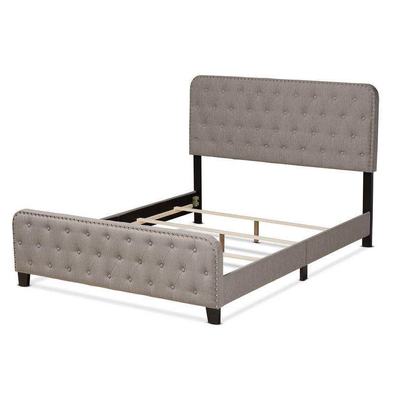 Annalisa Fabric Upholstered Button Tufted Panel Bed - Baxton Studio