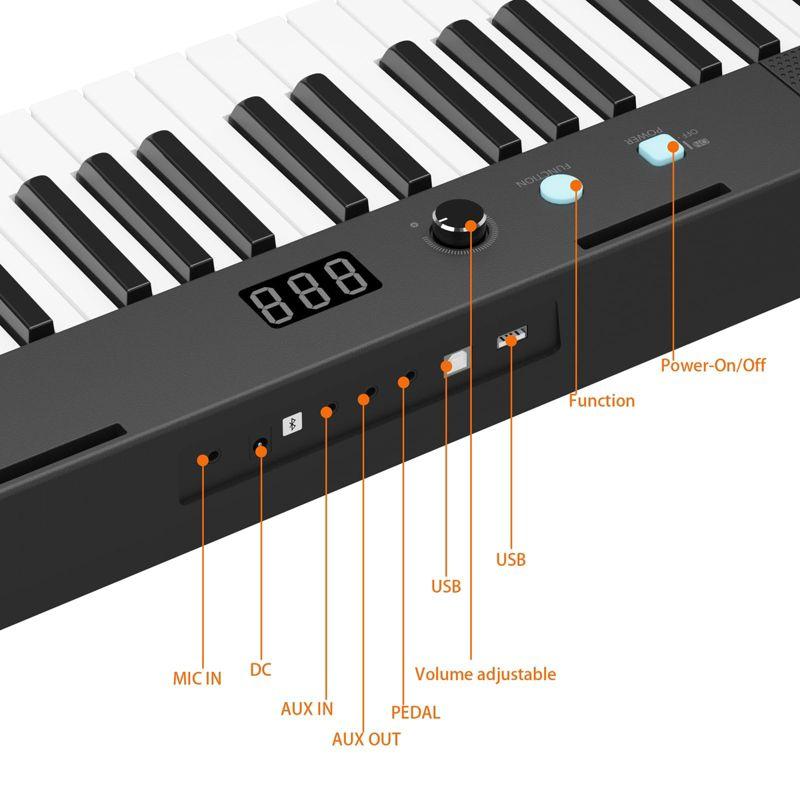 Garvee 61 Key Keyboard Piano, Protable Electric Semi-Weighted Piano Keyboard for Beginner/Professional, Built In Speakers, Pedal, for Christmas Gift