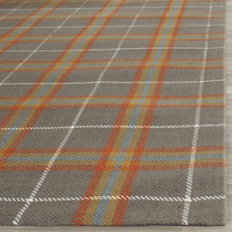 Marbella Gray and Orange Hand Loomed Wool Area Rug