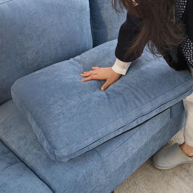 3 Seat Sofa Couch, 89" Modern Sofa with Armrests, Comfy Couch Sofa with Extra Deep Seat Couches for Living Room Bedroom Apartment,Blue