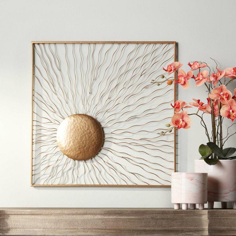 Dahlia Studios Melete Gold Metal 24" Square Wall Art