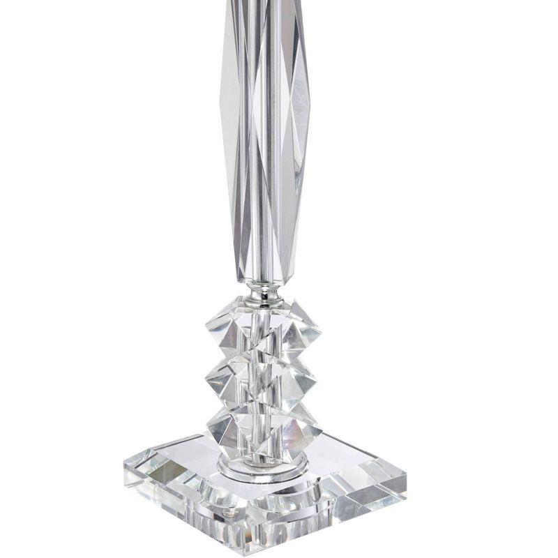 Vienna Full Spectrum Traditional Table Lamps 25 1/2" High Set of 2 Crystal Cut Column Geneva White Square Shade for Bedroom Living Room Bedside Office