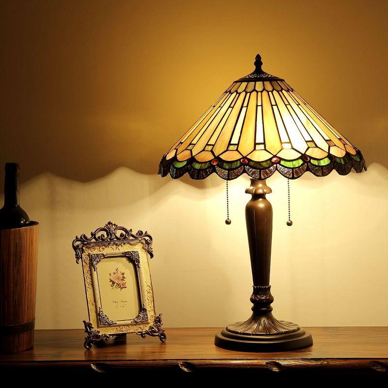 Chloe Lighting Inez Tiffany-style 2 Light Mission Table Lamp 16" Shade