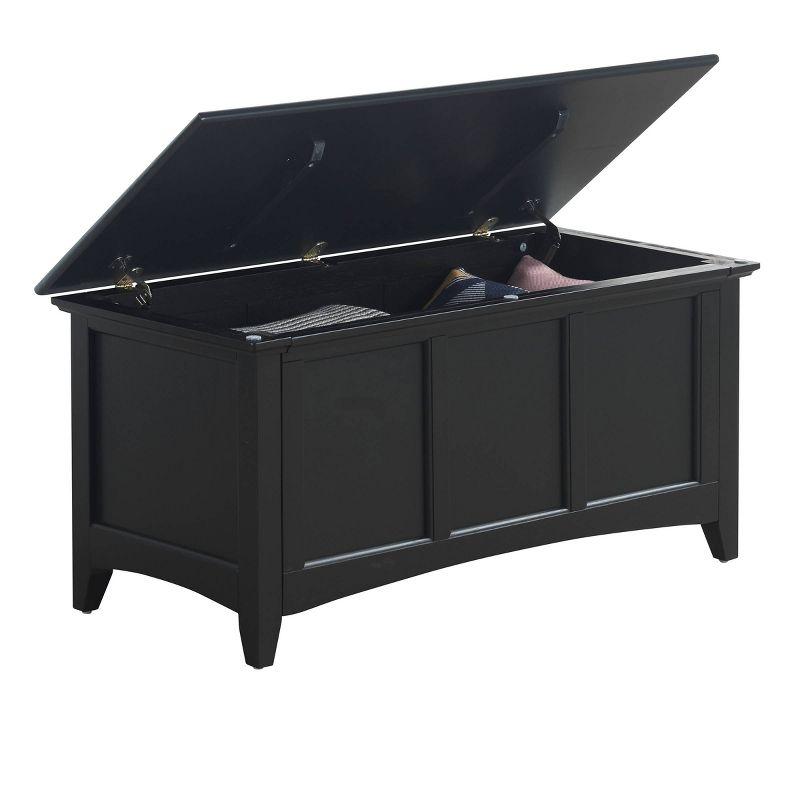 Carolina Living Veranda Storage Chest Black: Modern Design, Bedroom Linen & Sheet Organizer, Wood Frame