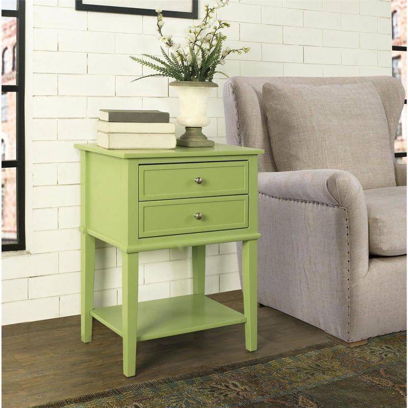 Franklin Lime Green Rectangular Accent Table with Storage