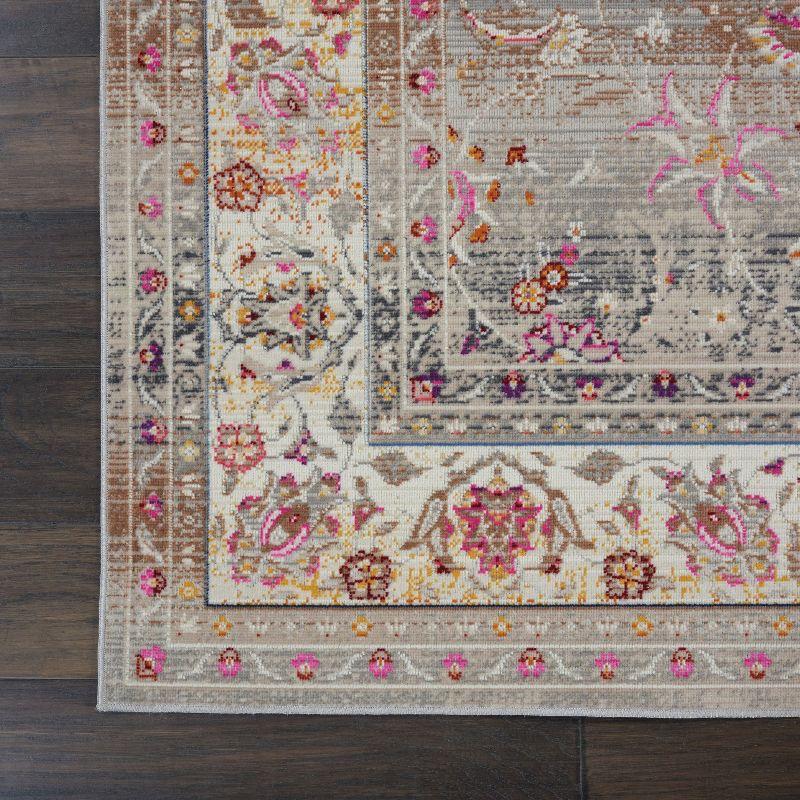 Nourison Vintage Kashan VKA01 Gray/Ivory/Pink Indoor Area Rug - 5'3 x 7'10