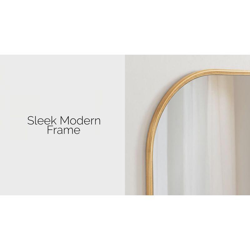 36" x 24" Caskill Framed Arch Wall Mirror Black - Kate & Laurel: Large, Modern Design, Wall-Mounted