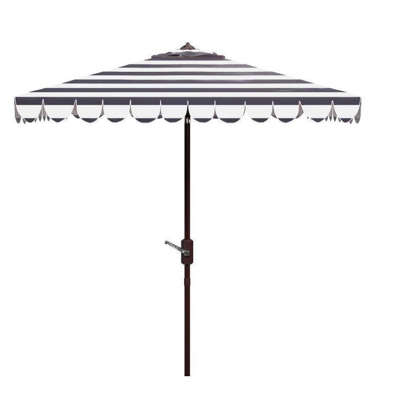 Vienna 7.5 Ft Black and White Striped Aluminum Patio Umbrella