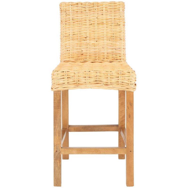 Tobie Rattan Counter Stool - BST6501 - Natural/Golden Brown - Safavieh