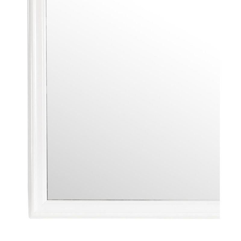 Classic White Square Wood Framed Dresser Mirror