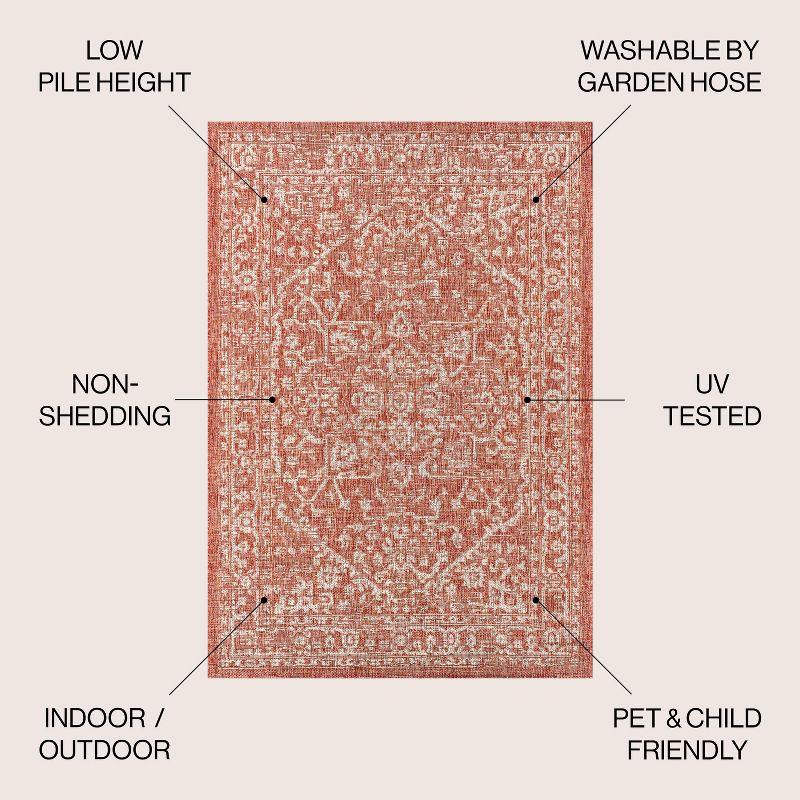 Malta Bohemian Inspired Medallion Textured Weave Indoor/Outdoor Area Rug - JONATHAN Y