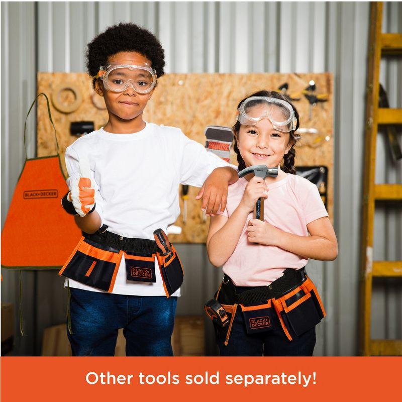 Kids' Black and Orange Plastic Tool Set with Safety Goggles