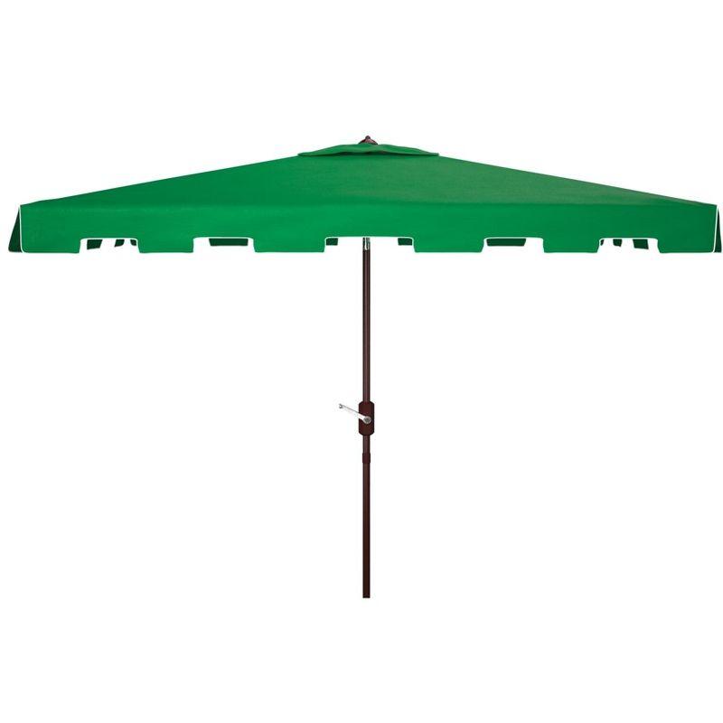 Zimmerman 6.5 x 10 Ft Dark Green and White Market Umbrella