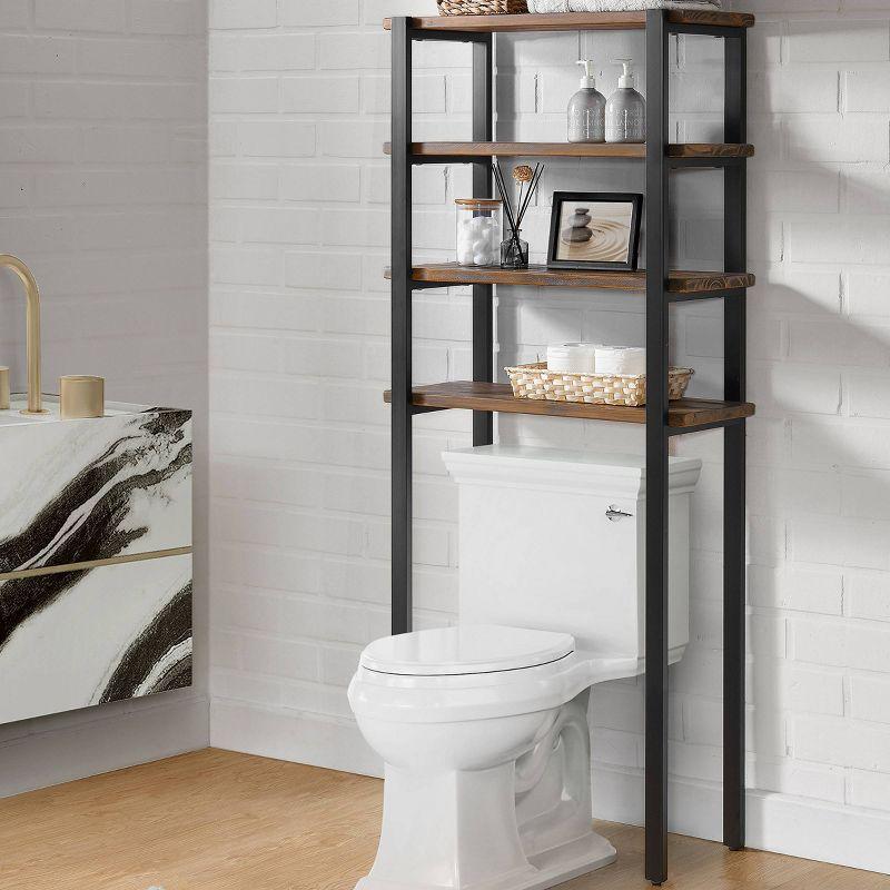 Pomona Over The Toilet 4-Shelf Bath Storage - Alaterre Furniture: Space-Saving, Metal Frame, Universal Organizer