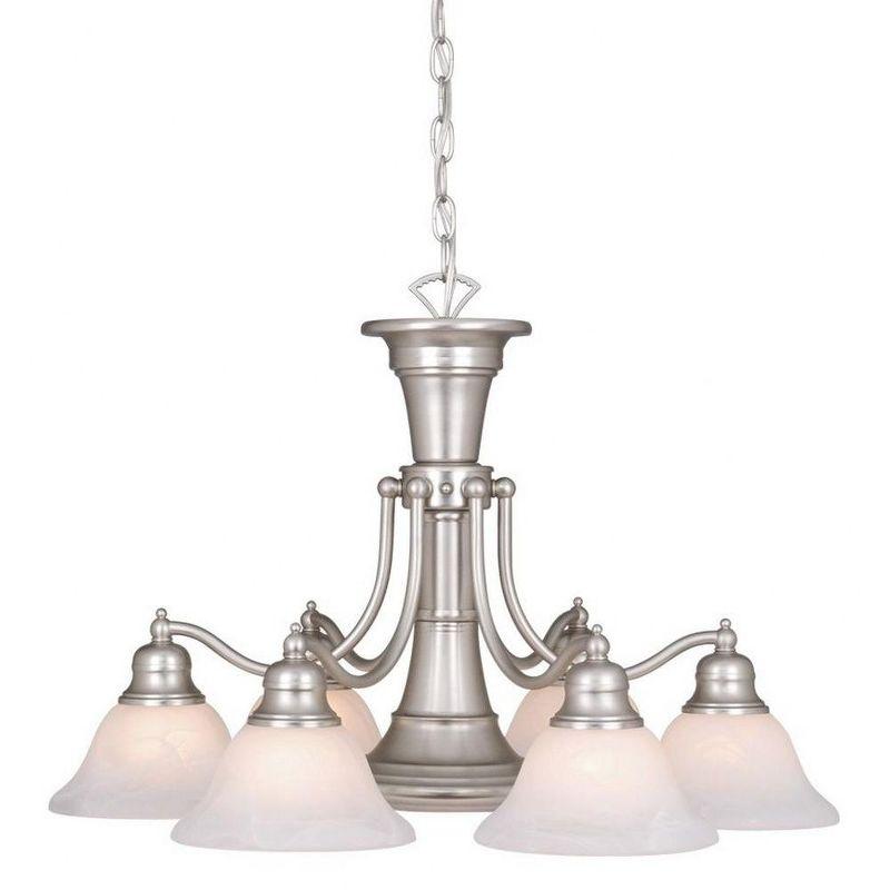 Vaxcel Standford 6 - Light Chandelier in  Brushed Nickel