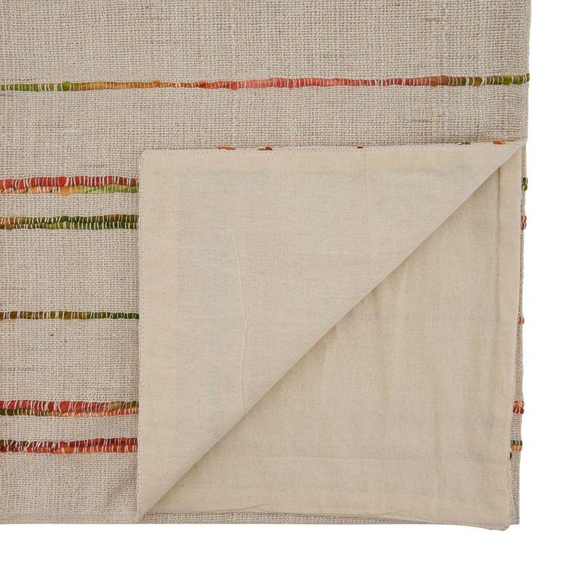 Natural Cotton Woven Line Table Runner, 23" x 19"