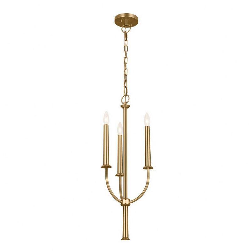 Florence Brushed Brass 3-Light Mini Candle Chandelier