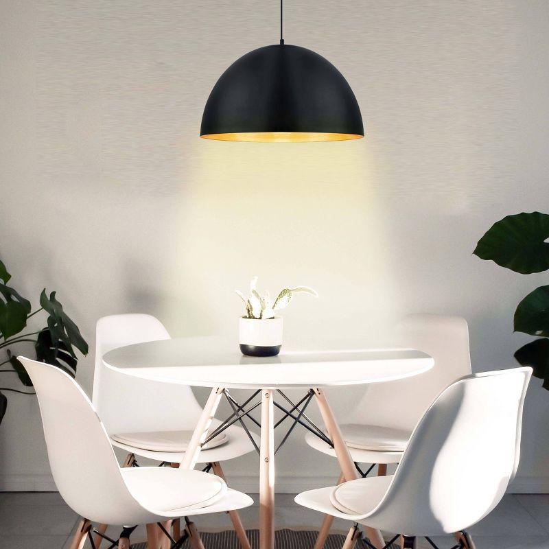 Gaetano 72" Black and Gold LED Bowl Pendant Light