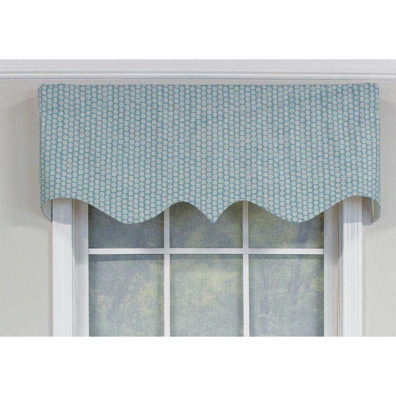 Polka Dots Cotton Pointed 50'' W Window Valance in