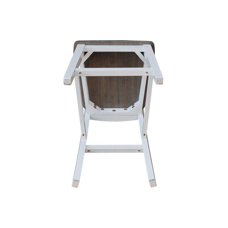 24" San Remo Counter Height Barstool White - International Concepts: Hardwood Frame, Armless Design, Fixed Seat