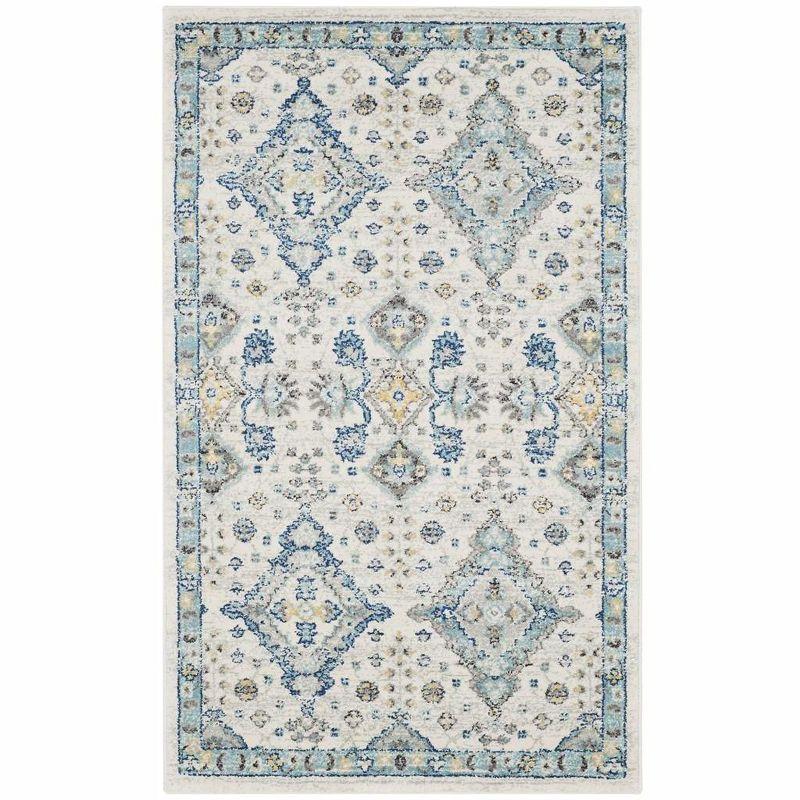 Evoke EVK224 Power Loomed Accent Rug - Ivory/Light Blue - 3'x5' - Safavieh.