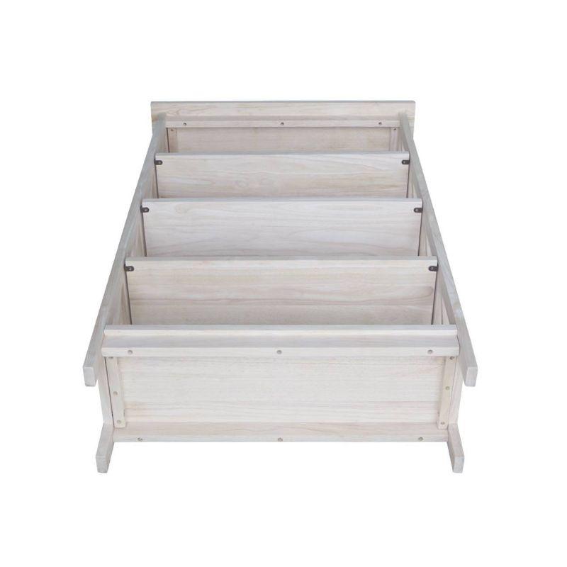 International Concepts 48" 4 Tier X-Sided Bookshelf: Hardwood Vertical Storage, Farmhouse Style, 30" Wide