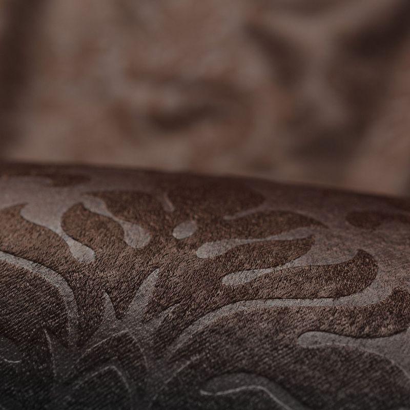 Chanasya 2pk Embossed Damask Room Darkening Window Curtain Panels - Set of 2 - 52 x 108 Inches Long - Mink