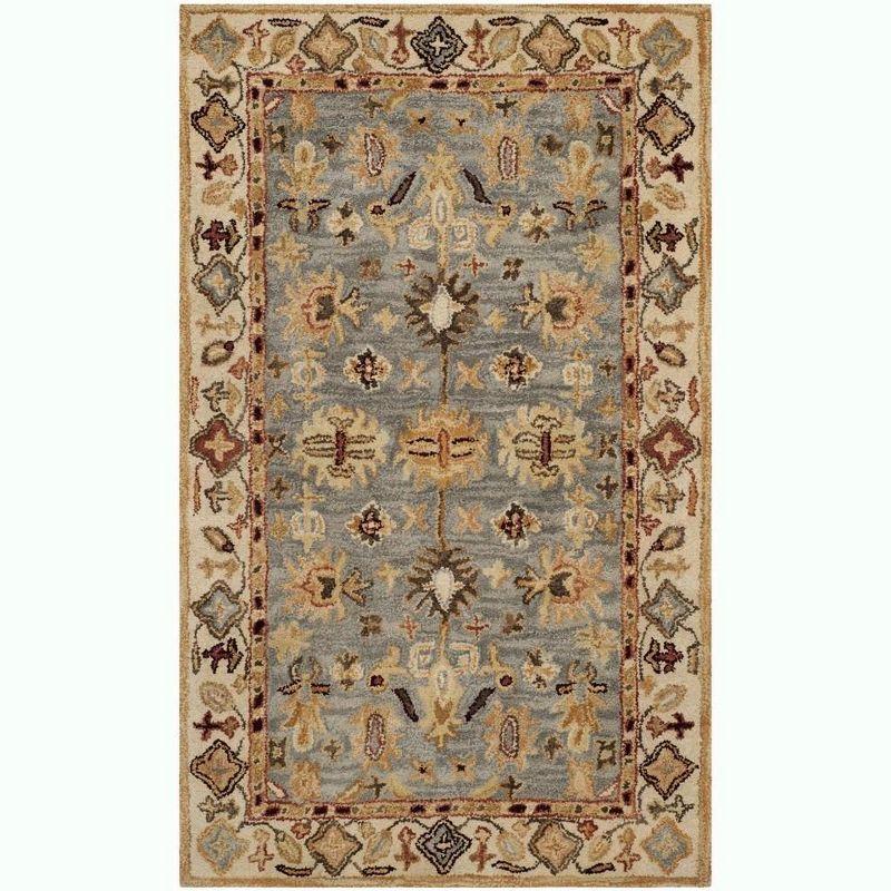 Antiquity AT847 Hand Tufted Area Rug - Blue/Ivory - 3'x5' - Safavieh.