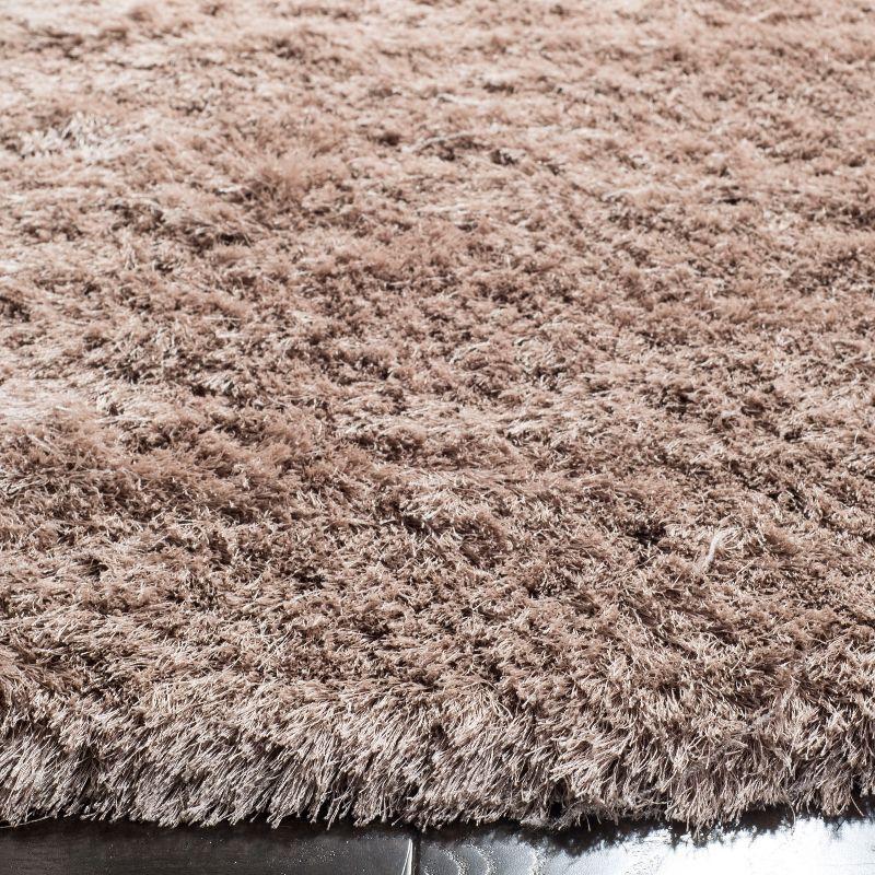 Paris Shag SG511 Hand Tufted Indoor Area Rug - Beige - 5' Round - Safavieh