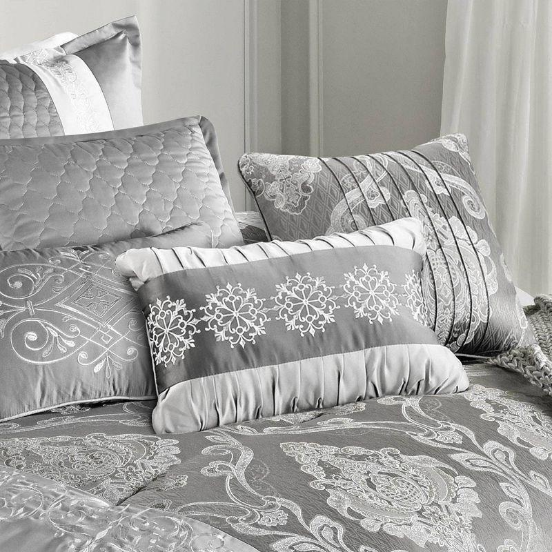 Queen 12pc Kacee Comforter Set Gray - Riverbrook Home