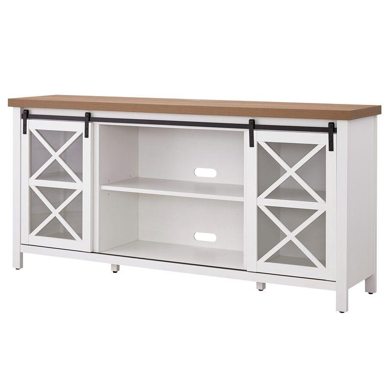 68" White and Golden Oak TV Stand - Henn&Hart