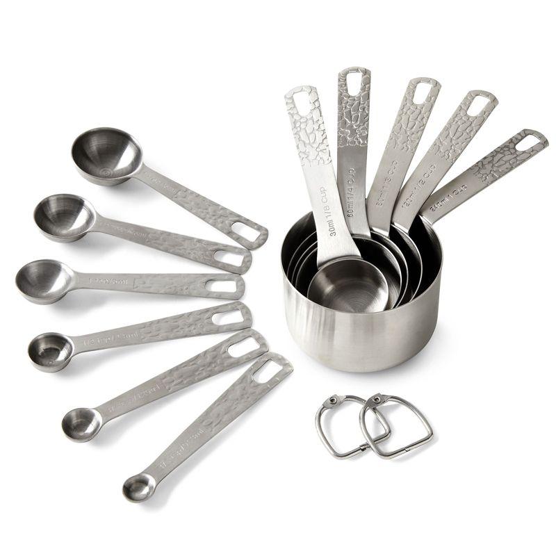 Stainless Steel Metric and US Measuring Cups and Spoons Set