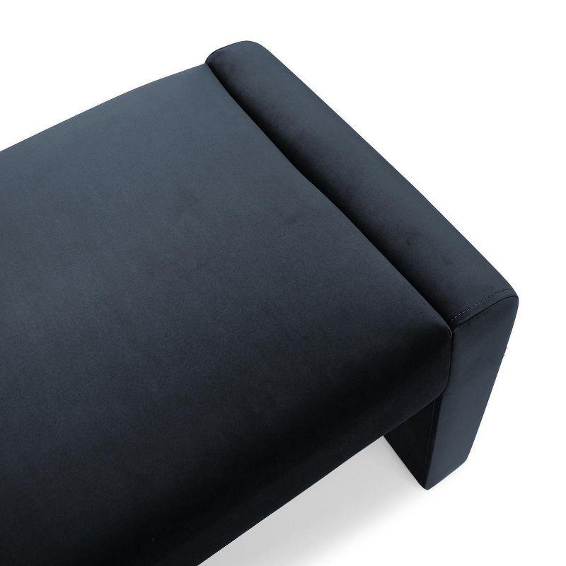 Kaia 47" College Navy Blue Velvet Waterfall Upholstered Bench-Maison Boucle
