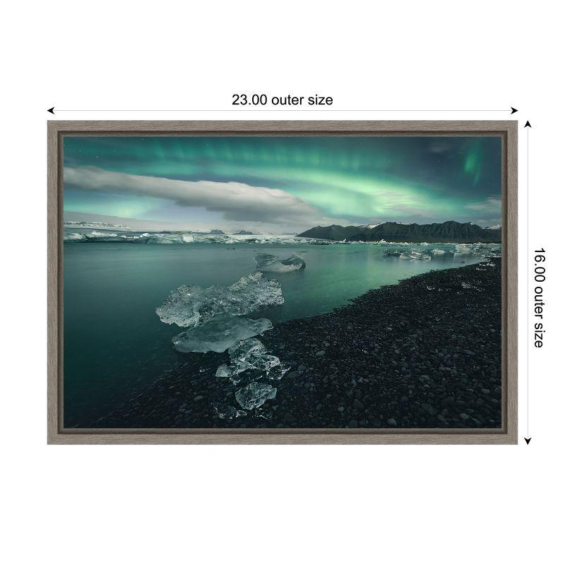 Amanti Art Jokulsarlon Iceland by Antonio Carrillo Lopez Canvas Wall Art Print Framed 23-in. x 16-in.